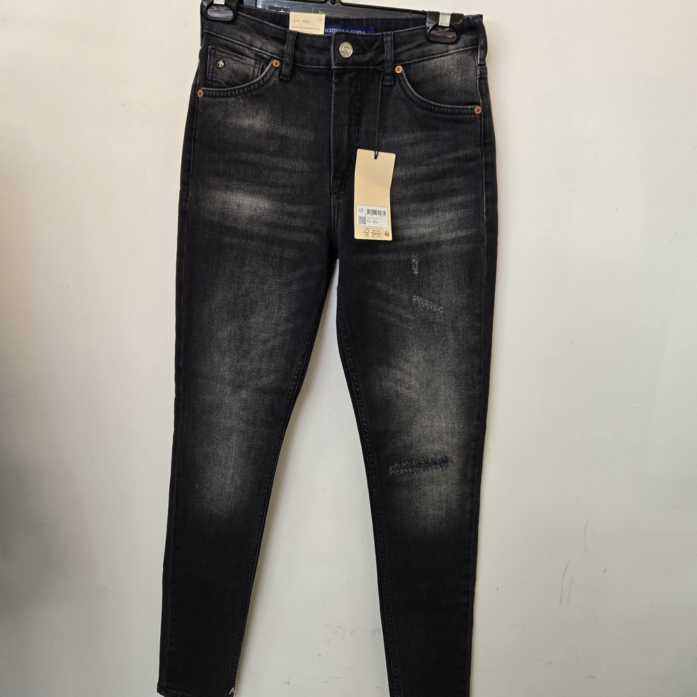 Scotch & Soda Black Straight Leg Jeans